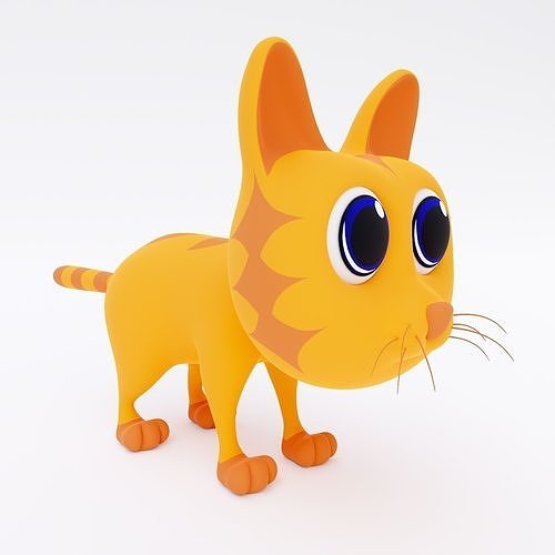 Cat 3dmodel cartoon with big eyes 3D model