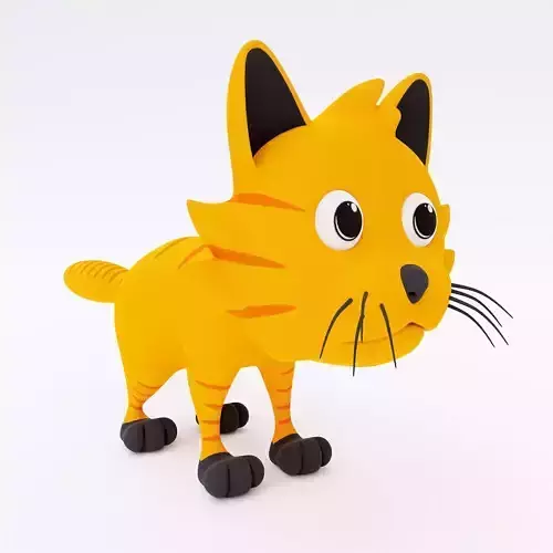 Cat cartoon 3d model 