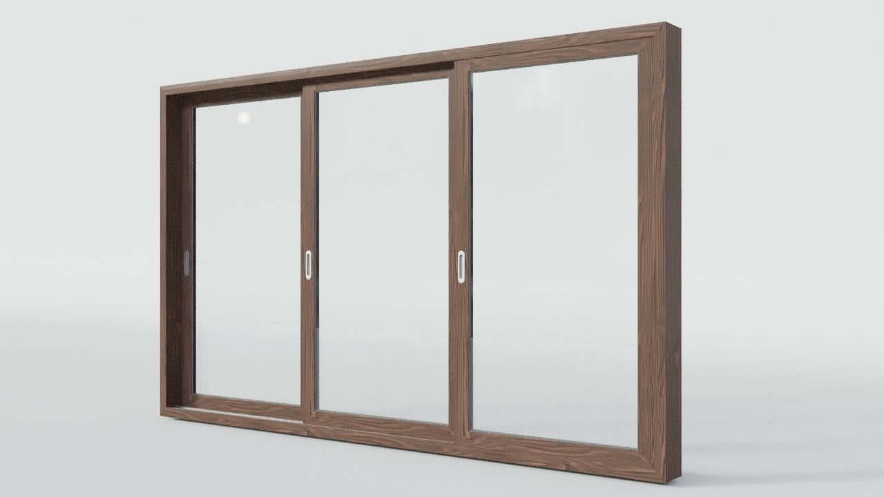 Sliding Door Wood 3d Model 3090 mm x 1920 mm 3D model 3D model_3