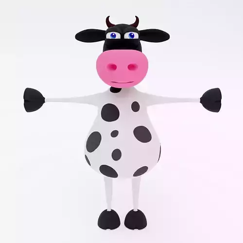 Cow cartoon animal 3d model 