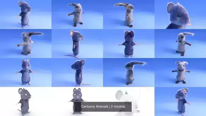 Cartoony Animals 3D Model Collection