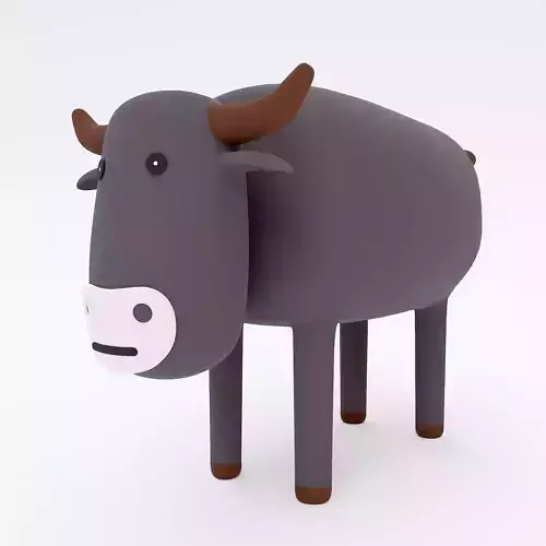 Cow cartoon 3d model 