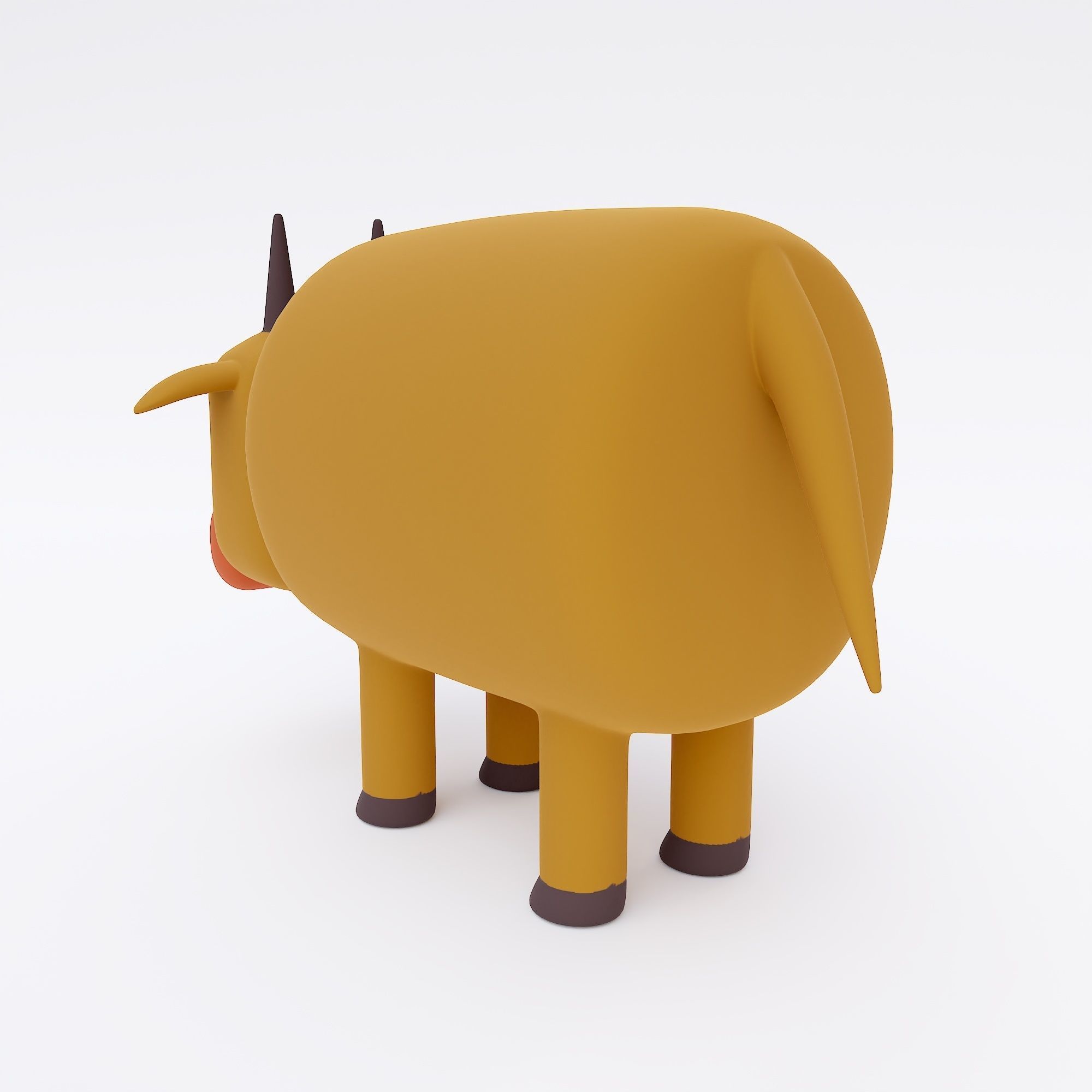 Toon cow animal 3d model  3D model_3