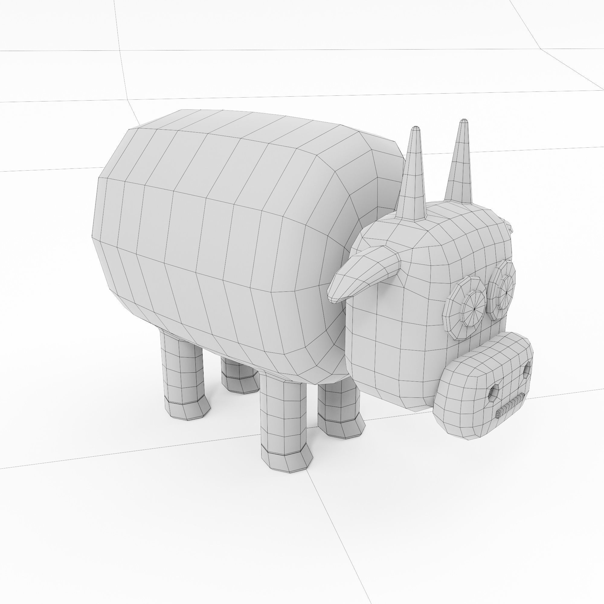 Toon cow animal 3d model 3D model_7