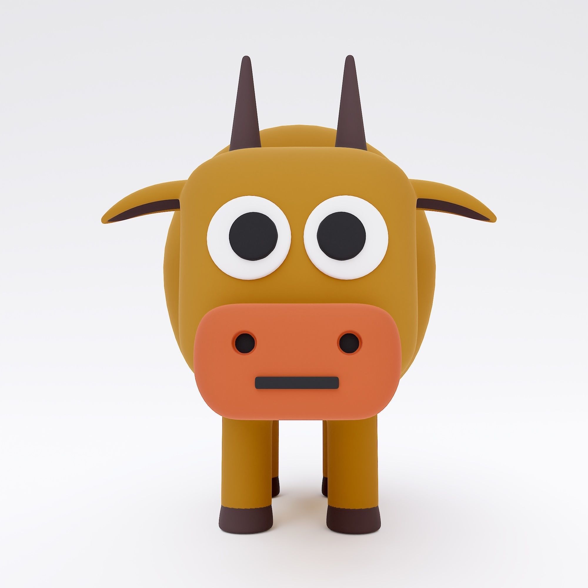 Toon cow animal 3d model 3D model_1