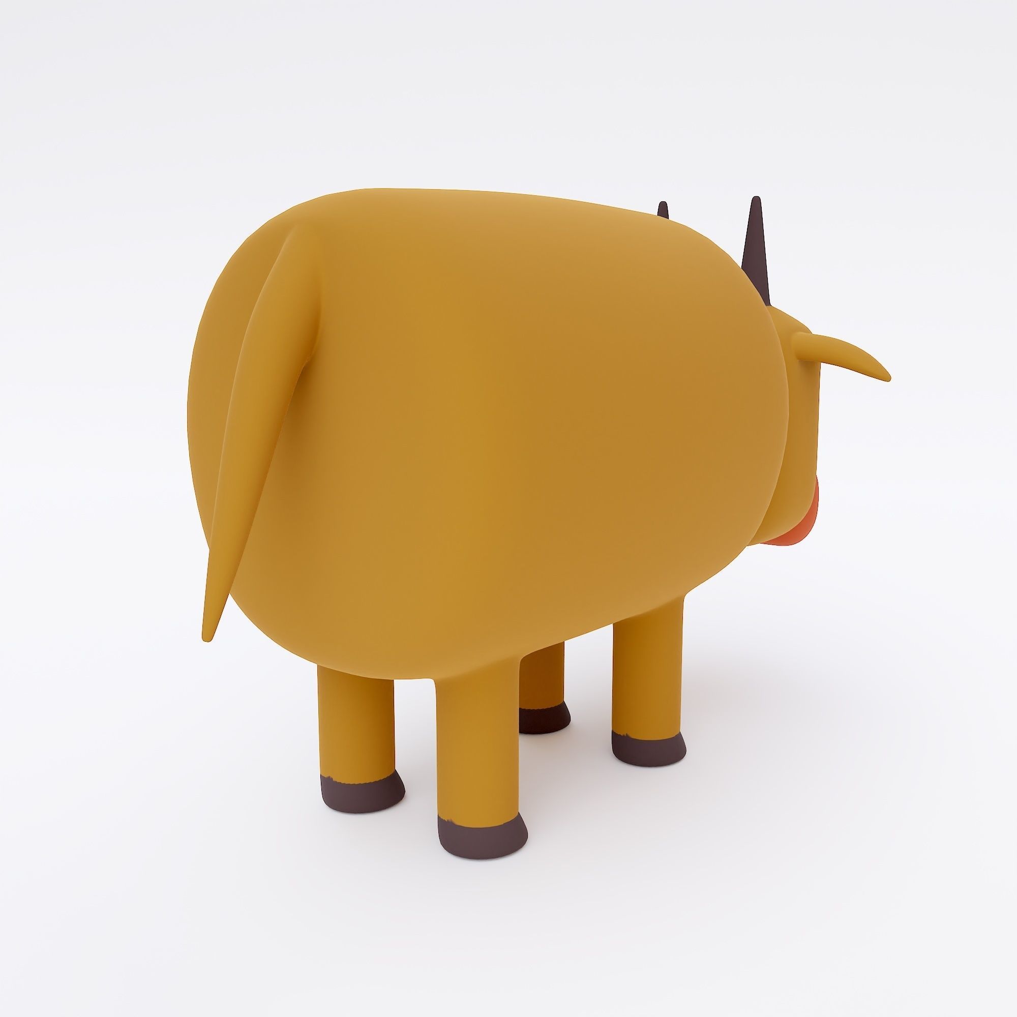 Toon cow animal 3d model  3D model_4