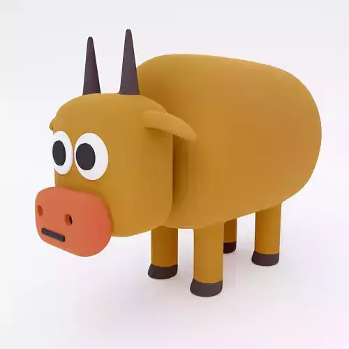 Toon cow animal 3d model 