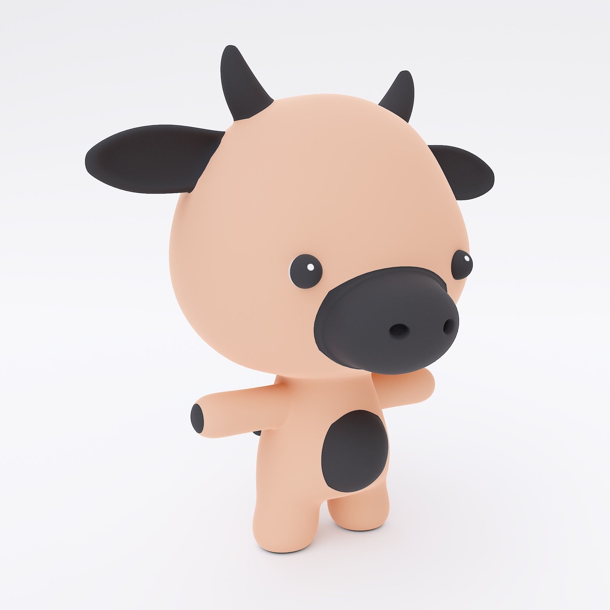 Cartoon cow 3d model  3D model_1