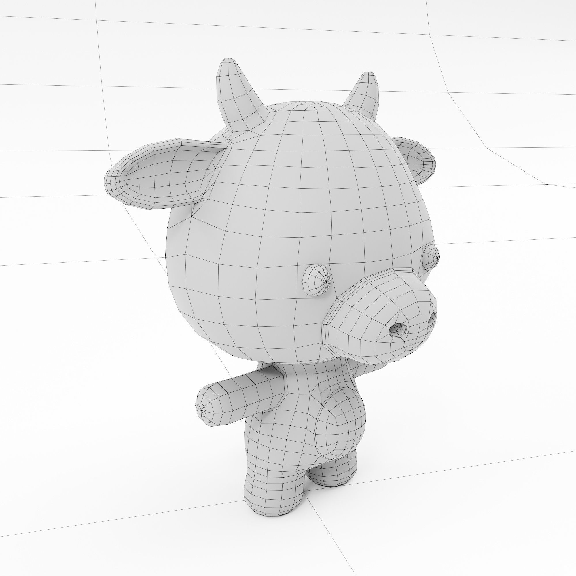 Cartoon cow 3d model  3D model_7