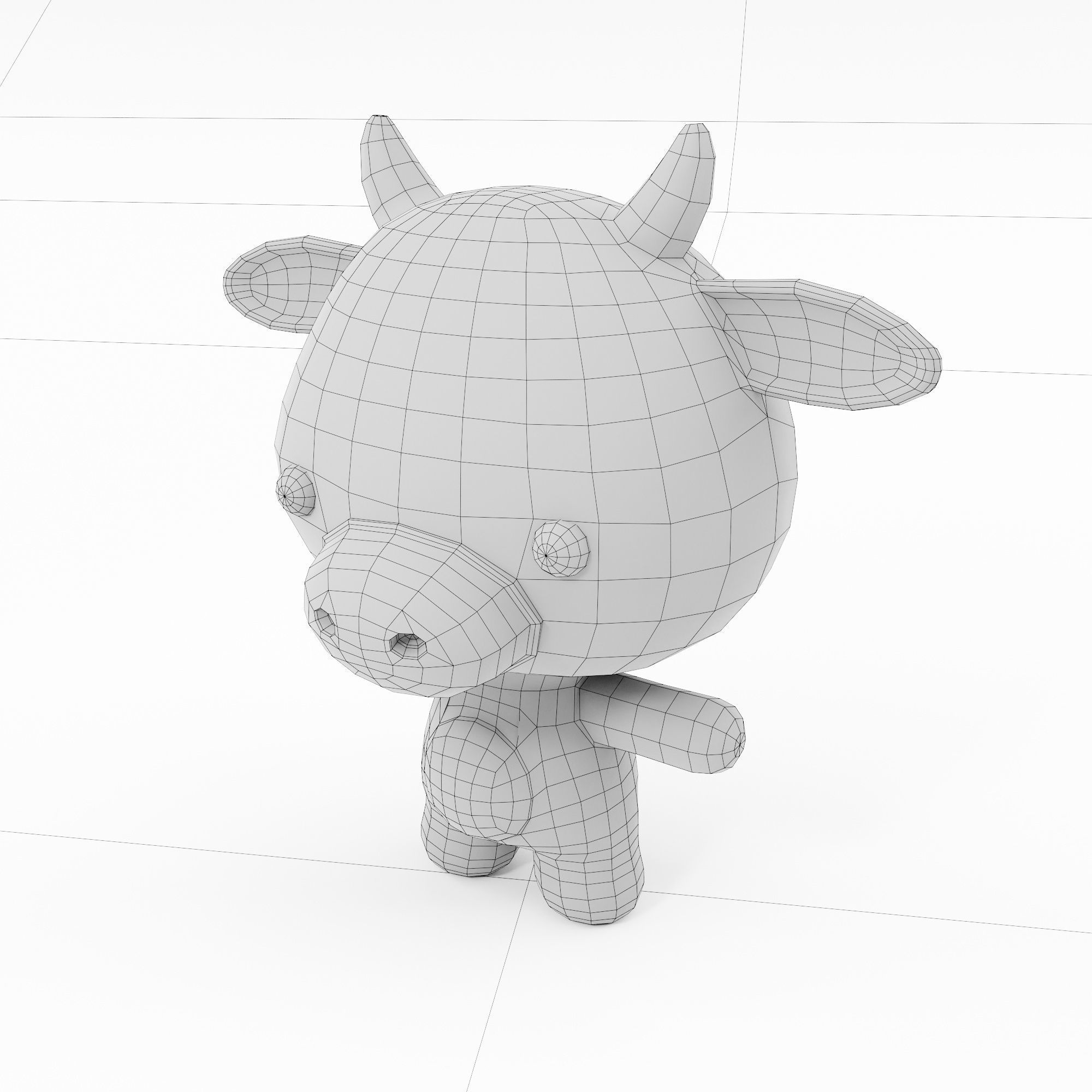 Cartoon cow 3d model  3D model_6