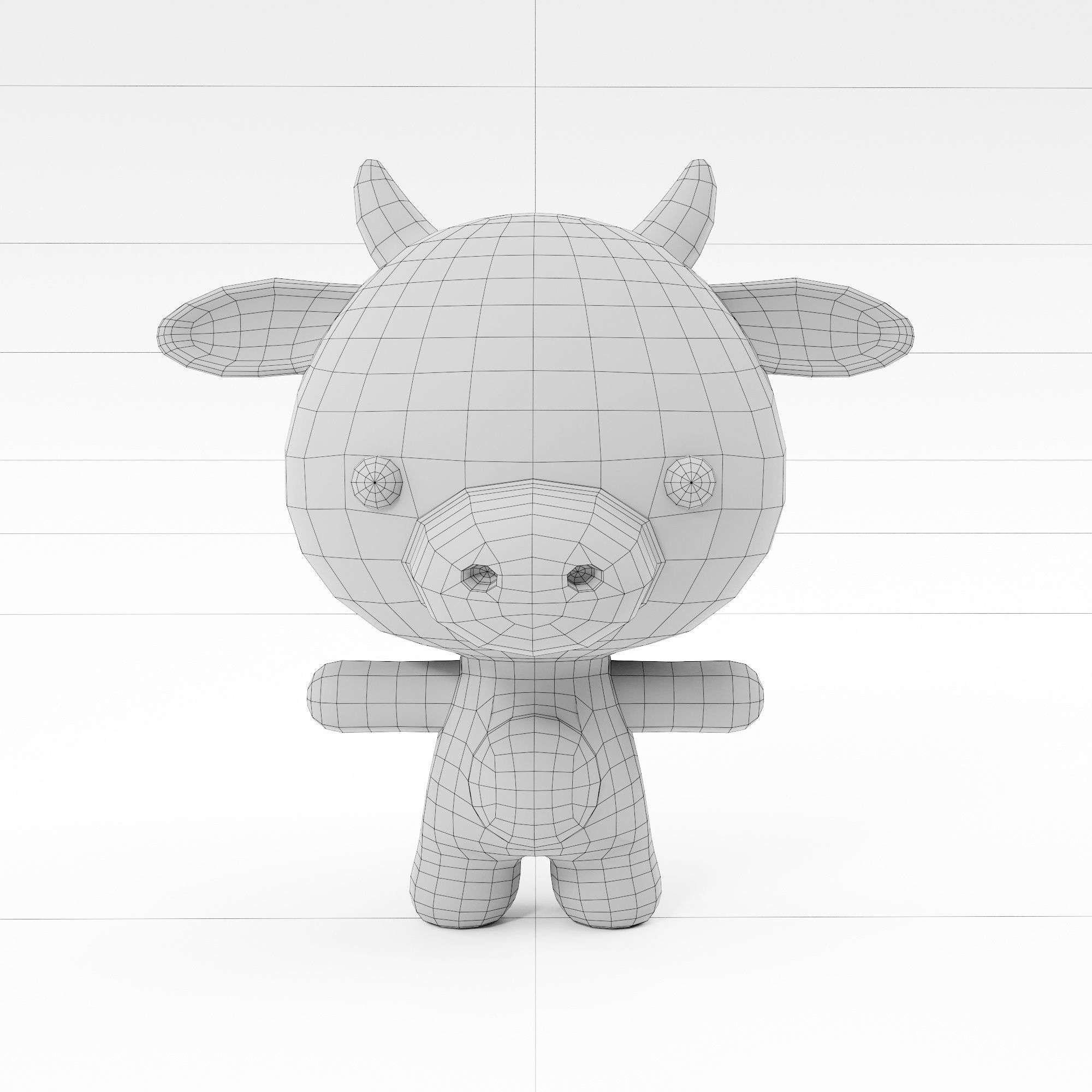 Cartoon cow 3d model  3D model_5
