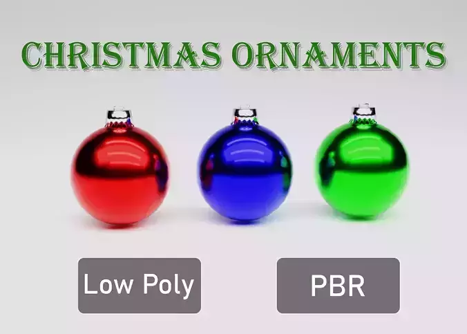 Christmas Ornaments - Low Poly Low-poly 3D model