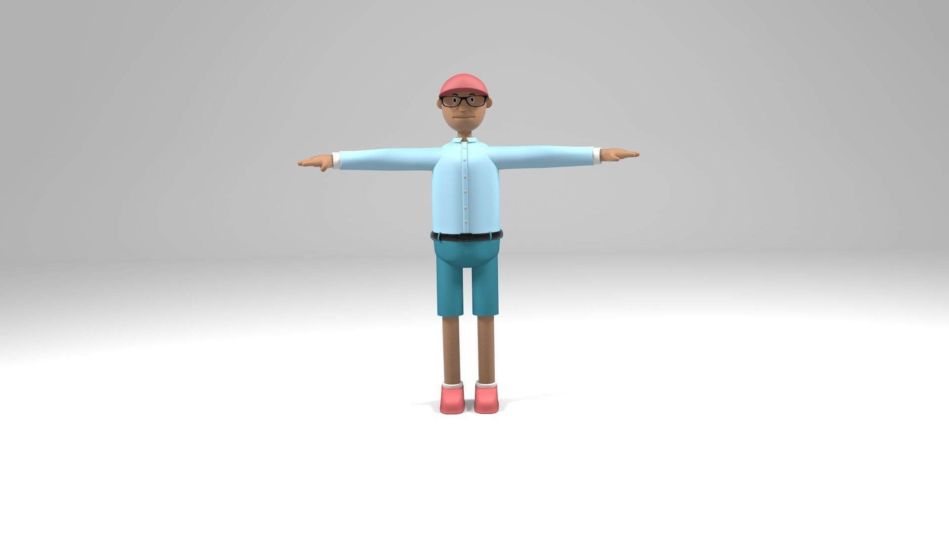 business man modeling Low-poly 3D model_6