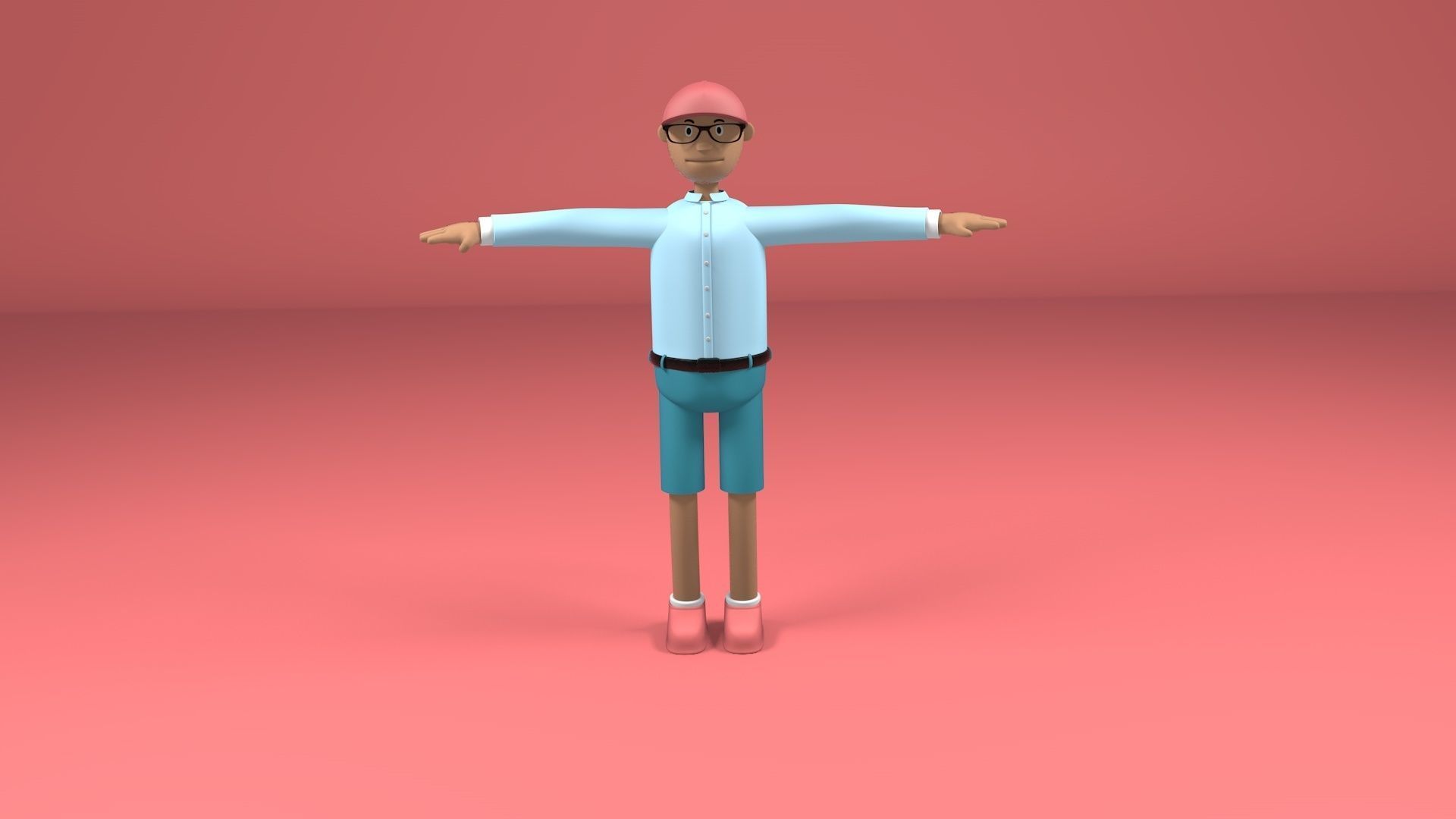 business man modeling Low-poly 3D model_1
