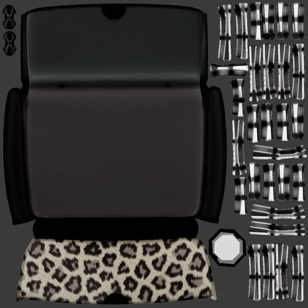 Leopard Skin Chain Handle Hand Bag Low-poly 3D model_9