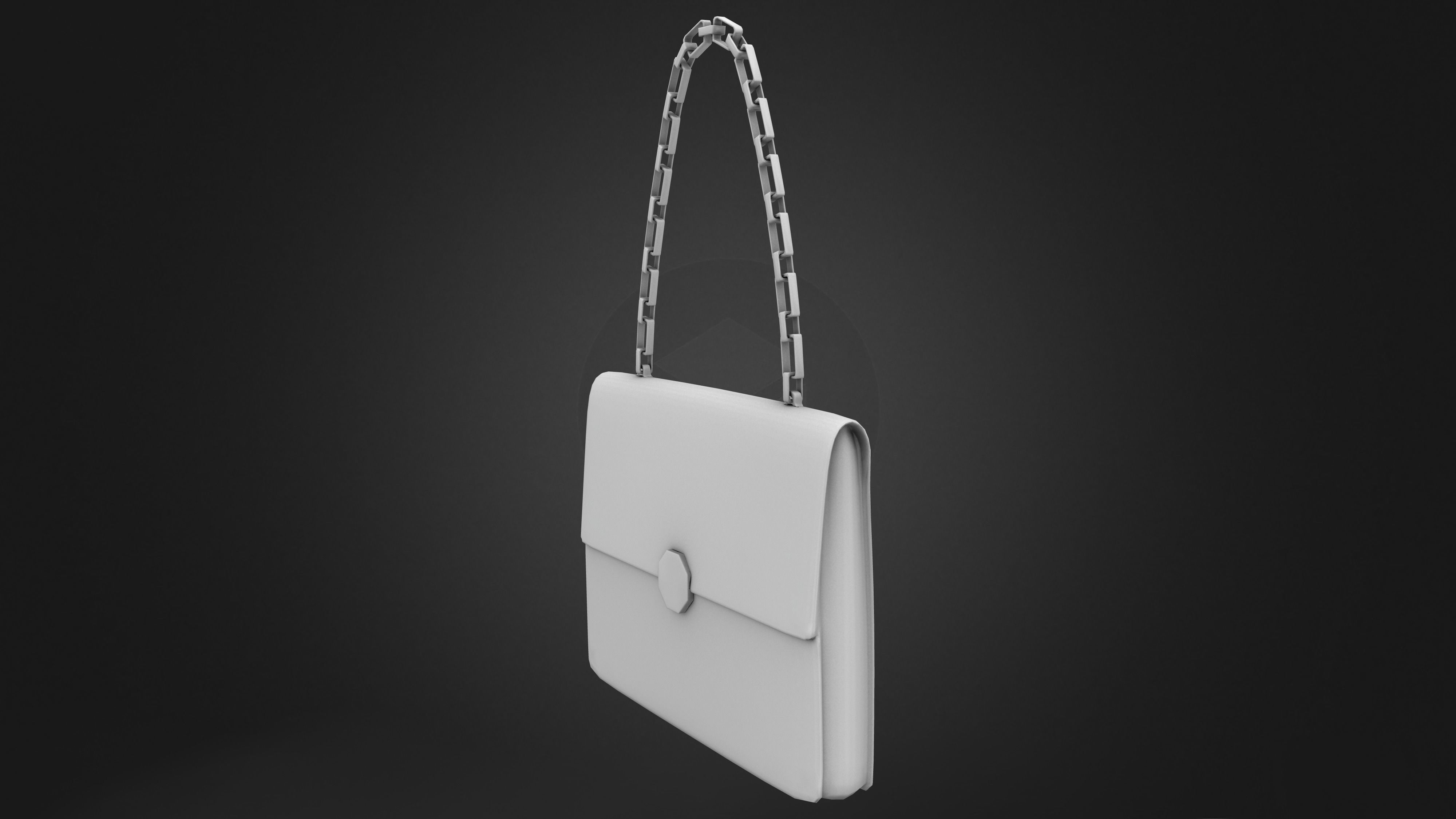Leopard Skin Chain Handle Hand Bag Low-poly 3D model_8