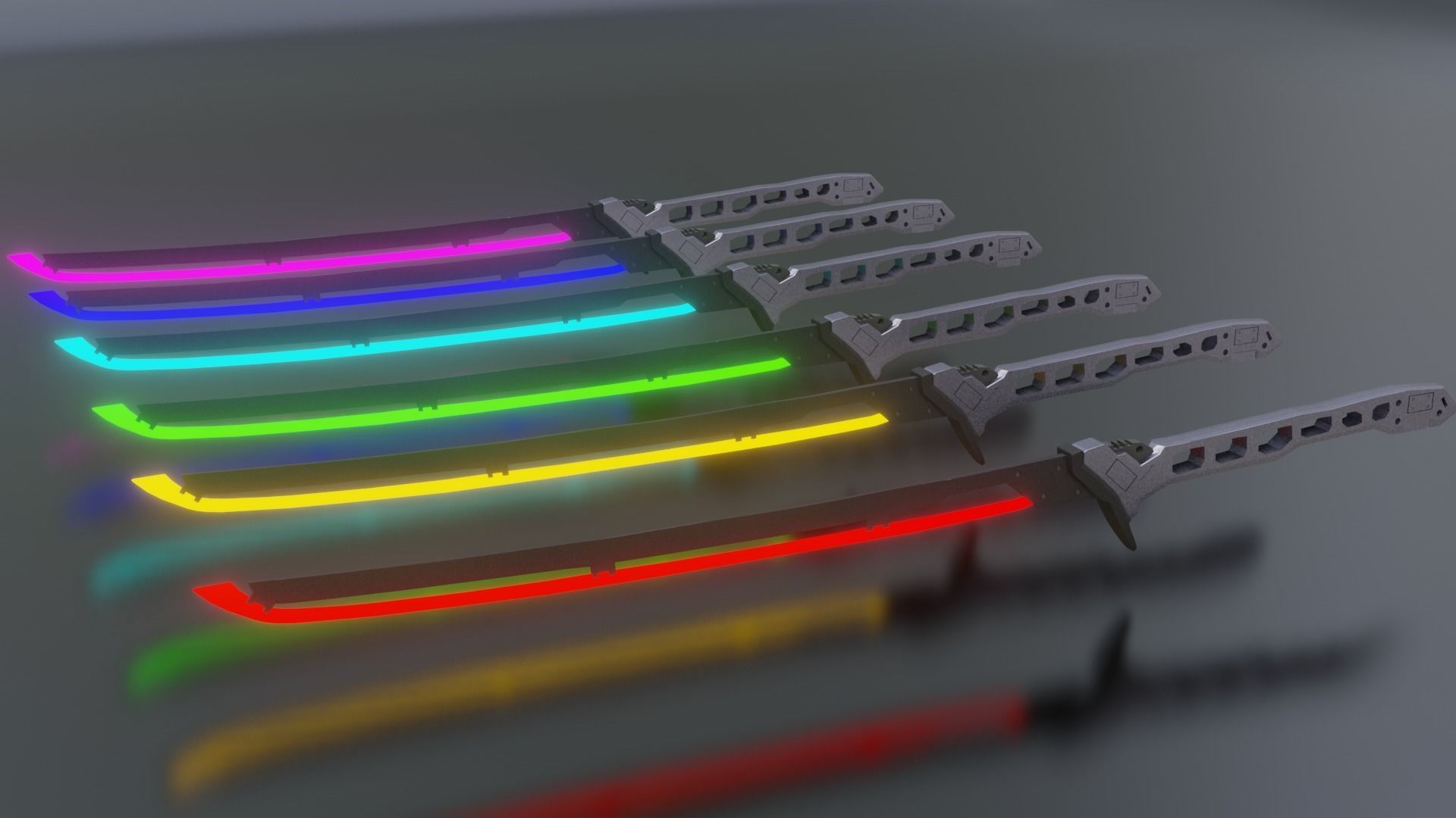 Sci-fi katana cyberpunk Low-poly 3D model_7