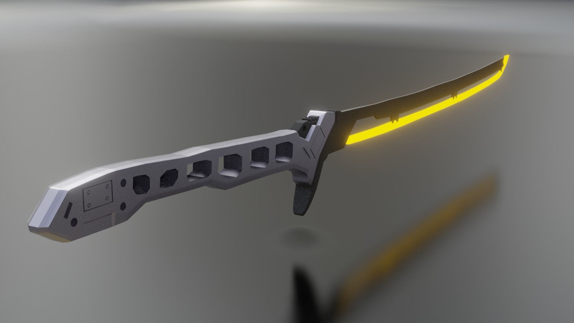 Sci-fi katana cyberpunk Low-poly 3D model_3