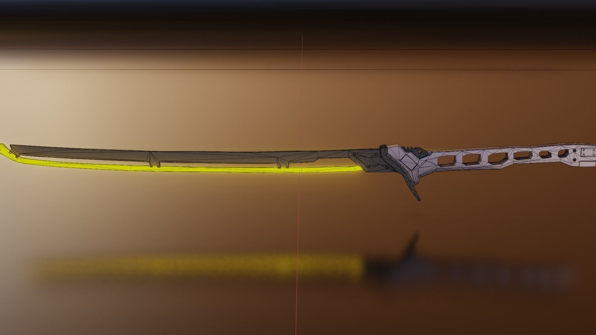 Sci-fi katana cyberpunk Low-poly 3D model_12