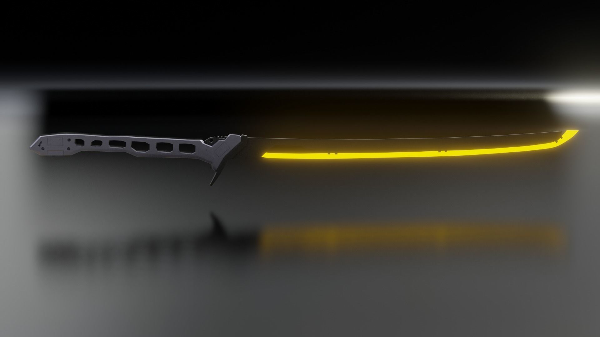 Sci-fi katana cyberpunk Low-poly 3D model_4