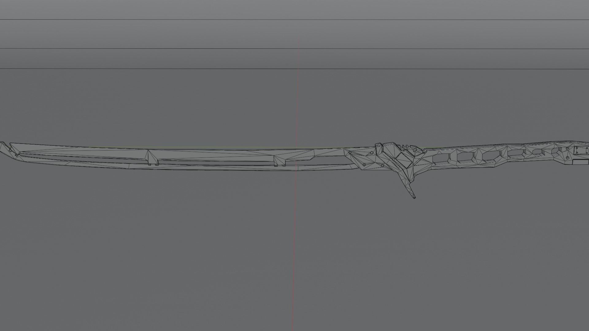 Sci-fi katana cyberpunk Low-poly 3D model_11