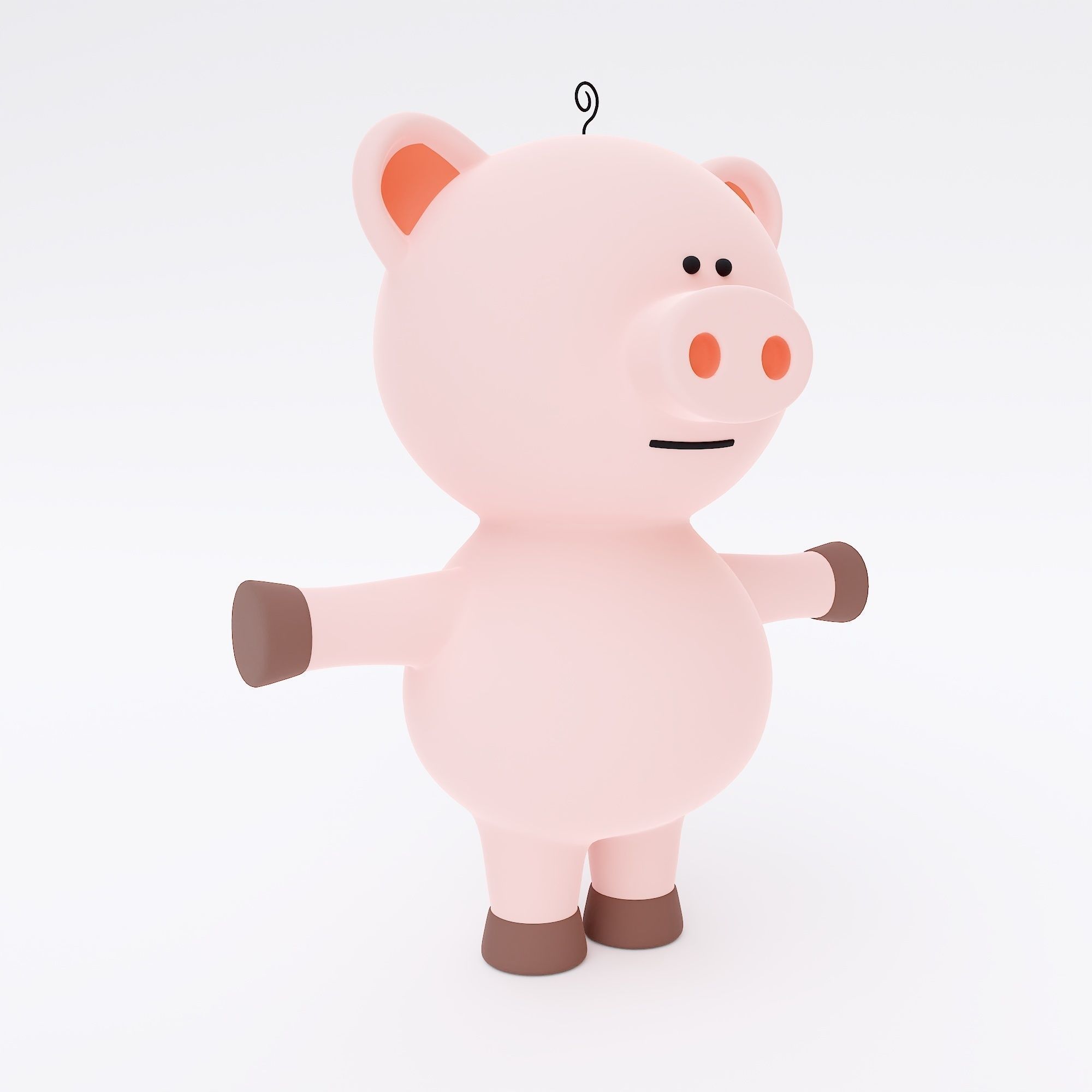 Pig cartoon animal 3d model 3D model_2