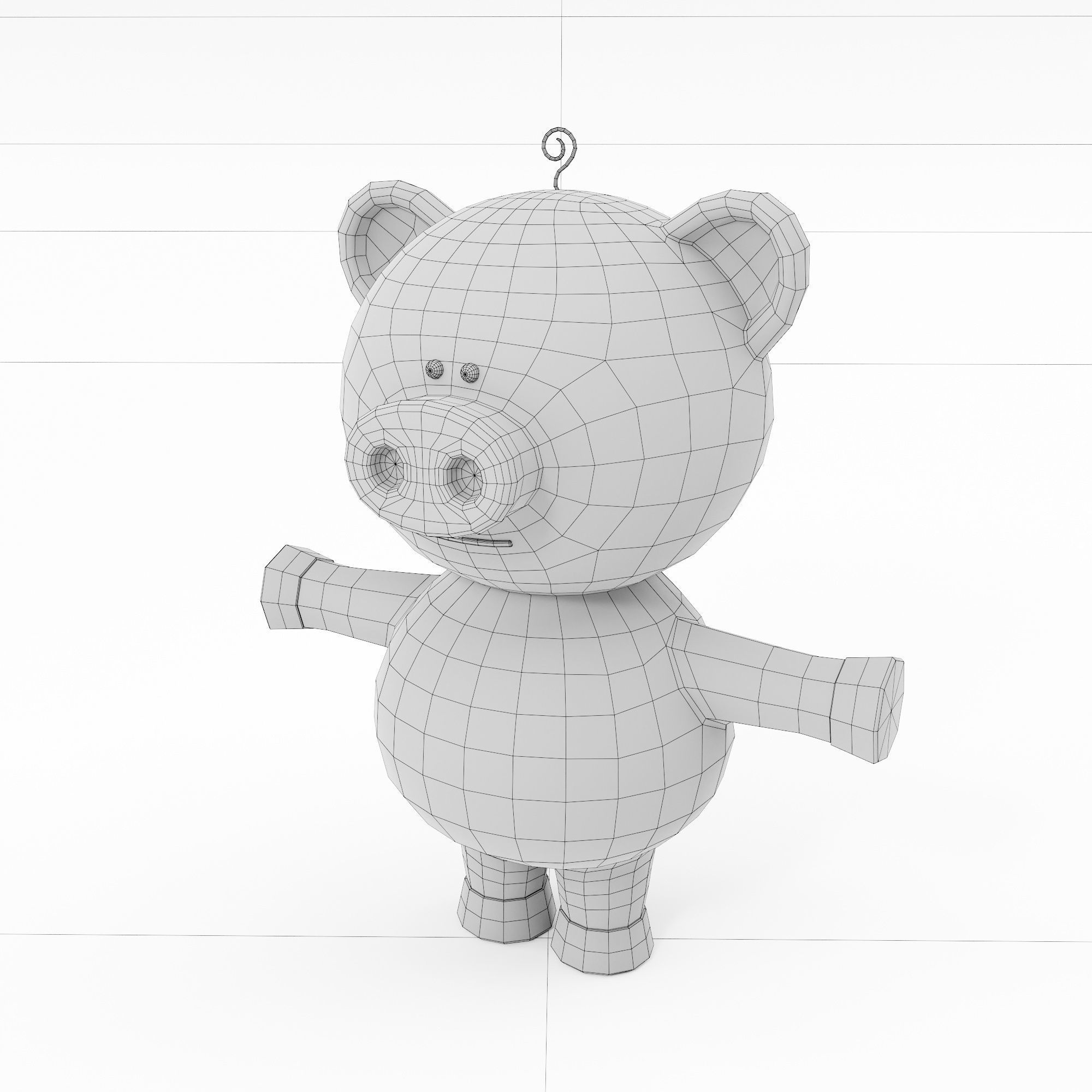 Pig cartoon animal 3d model 3D model_6