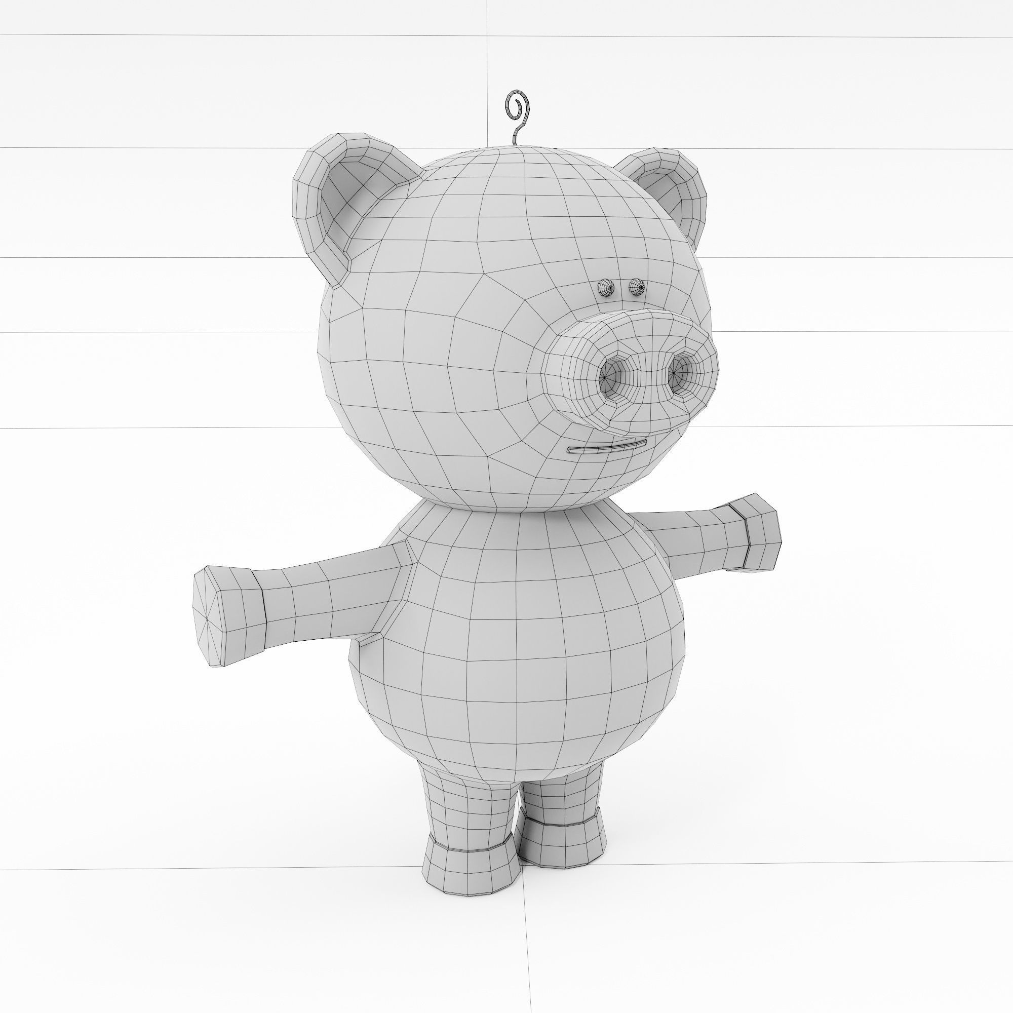 Pig cartoon animal 3d model 3D model_7