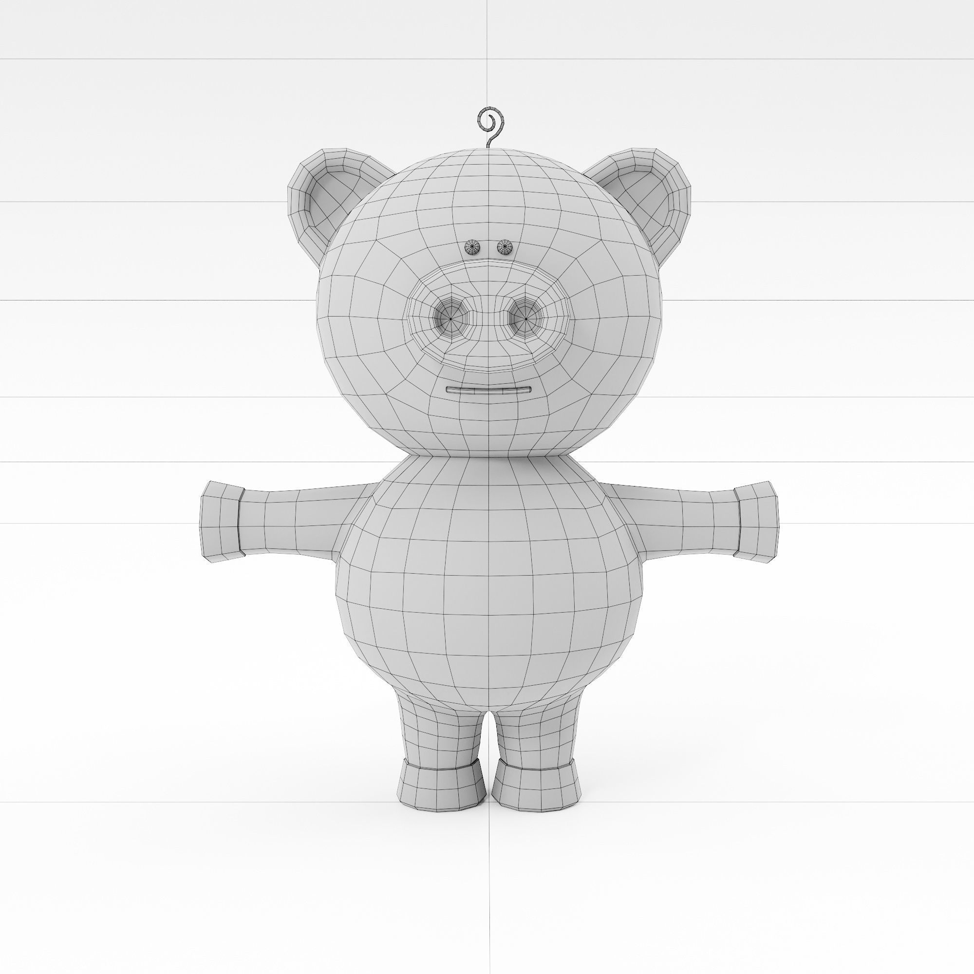 Pig cartoon animal 3d model 3D model_5