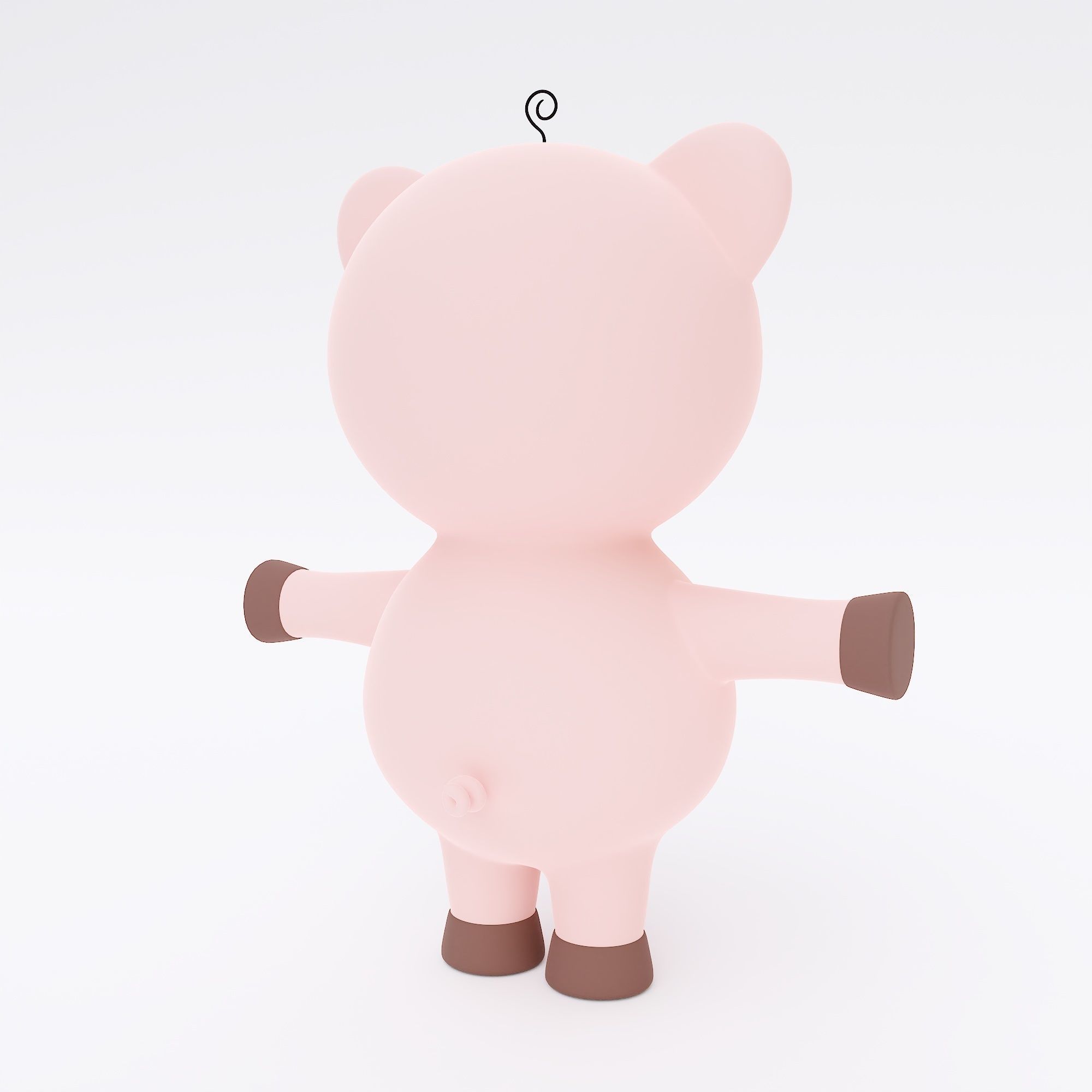 Pig cartoon animal 3d model 3D model_4