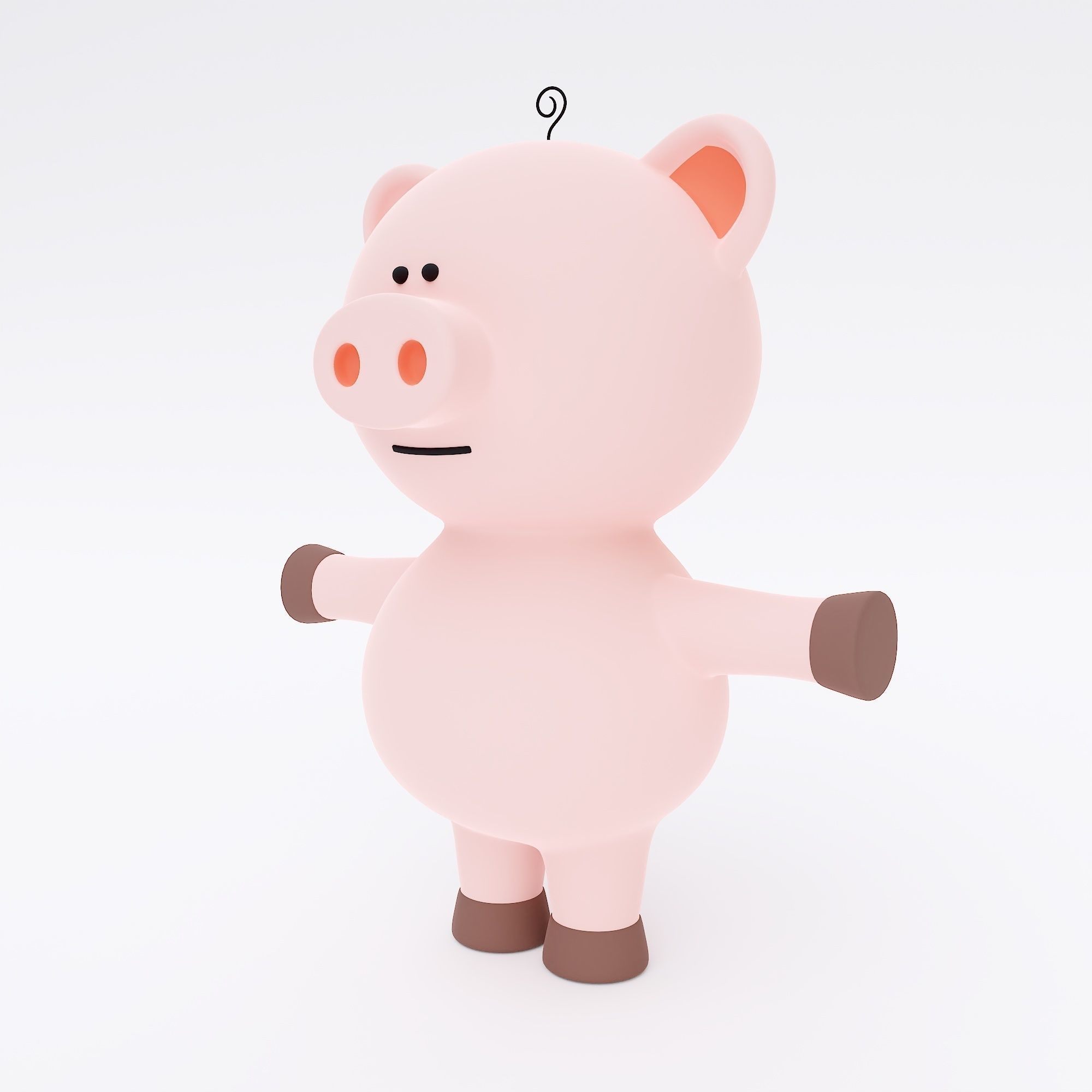 Pig cartoon animal 3d model 3D model_1