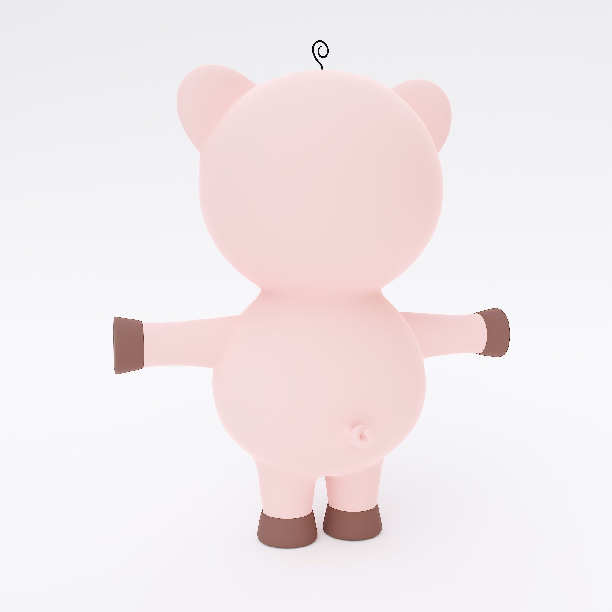 Pig cartoon animal 3d model 3D model_3
