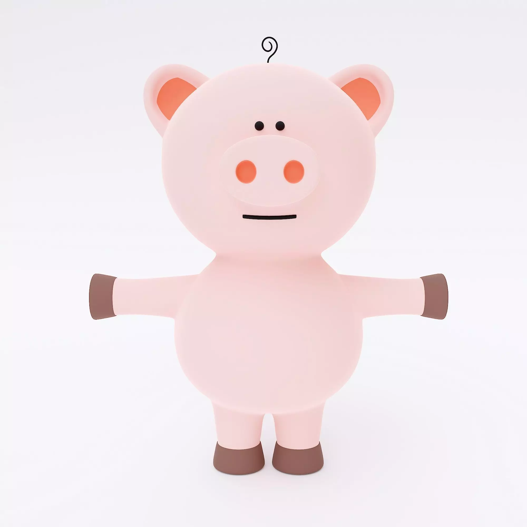 Pig cartoon animal 3d model 3D model_0