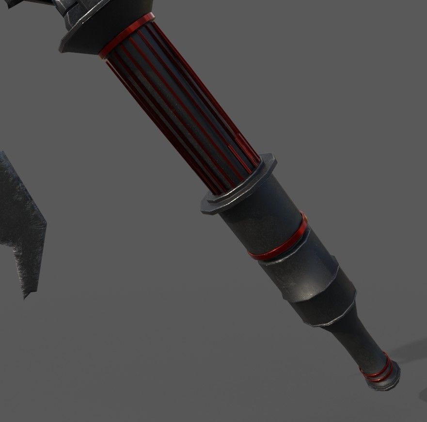 Sci-fi Axe futuristic melee weapon Low-poly 3D model_7