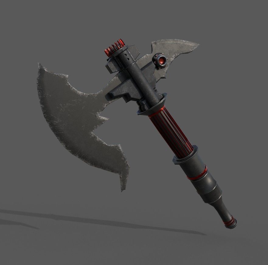 Sci-fi Axe futuristic melee weapon Low-poly 3D model_1