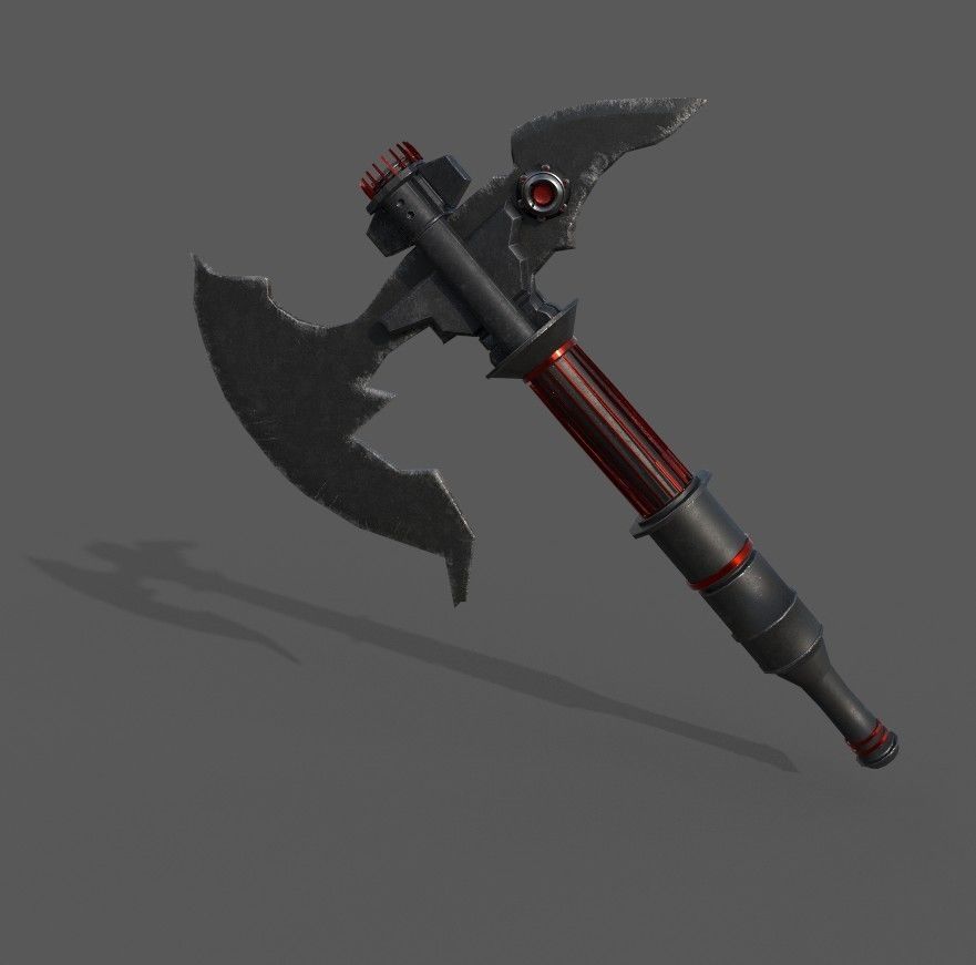 Sci-fi Axe futuristic melee weapon Low-poly 3D model_2