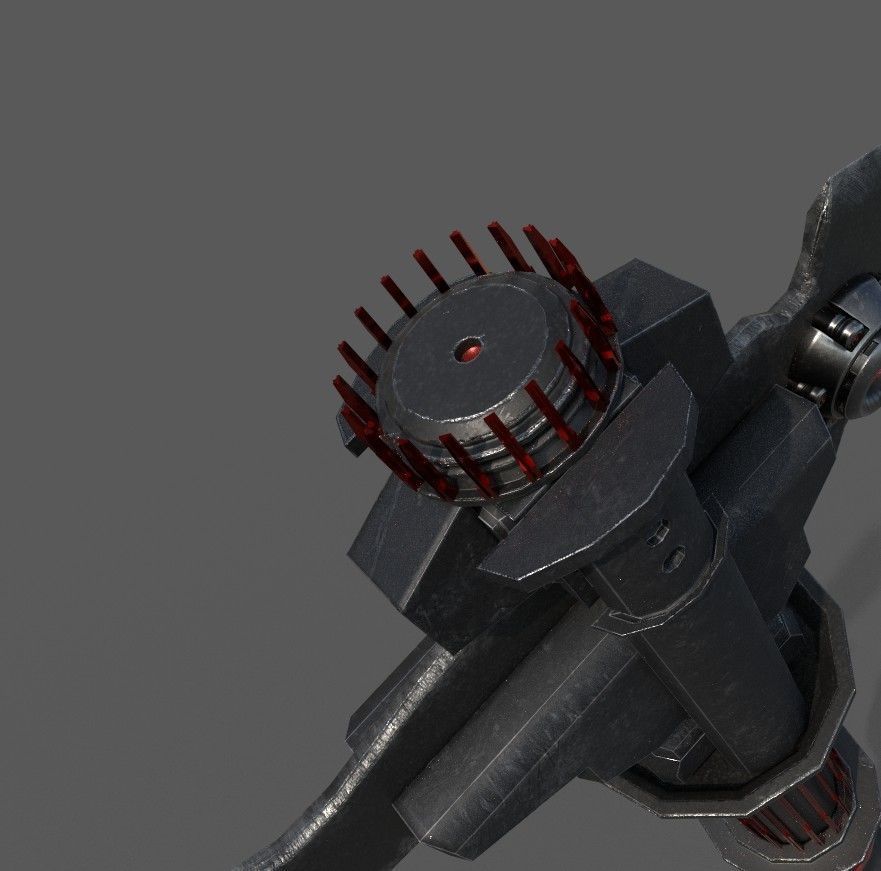 Sci-fi Axe futuristic melee weapon Low-poly 3D model_6