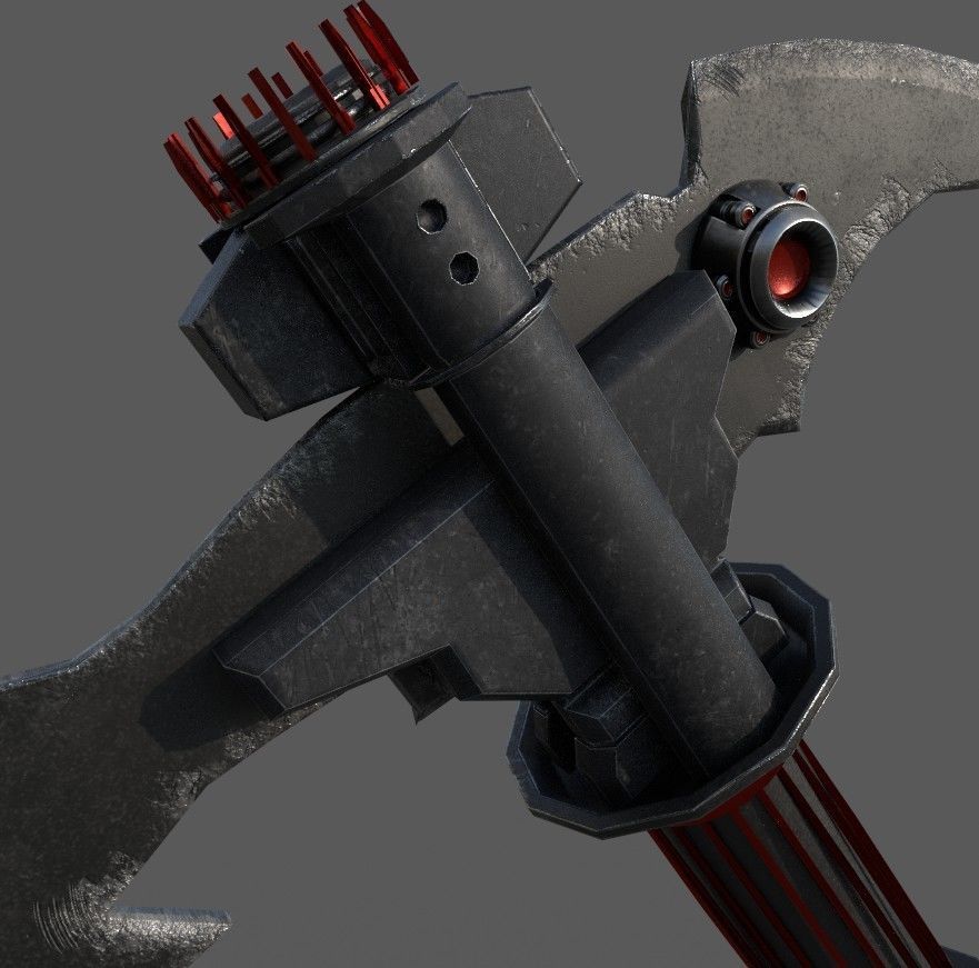 Sci-fi Axe futuristic melee weapon Low-poly 3D model_5