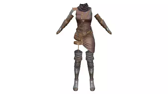 Skirt Dress Accessories Boots Gloves Scarf Guards Warrior Outfit