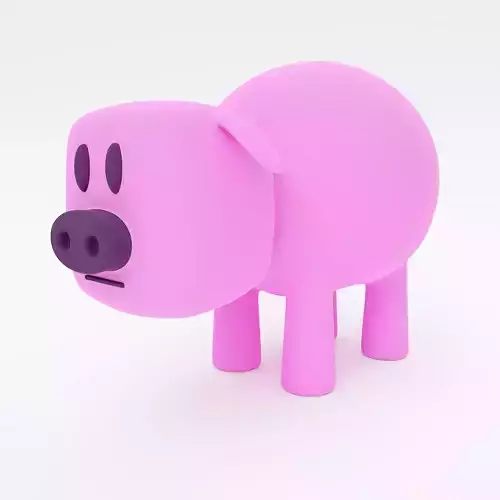 Pig 3d model toy