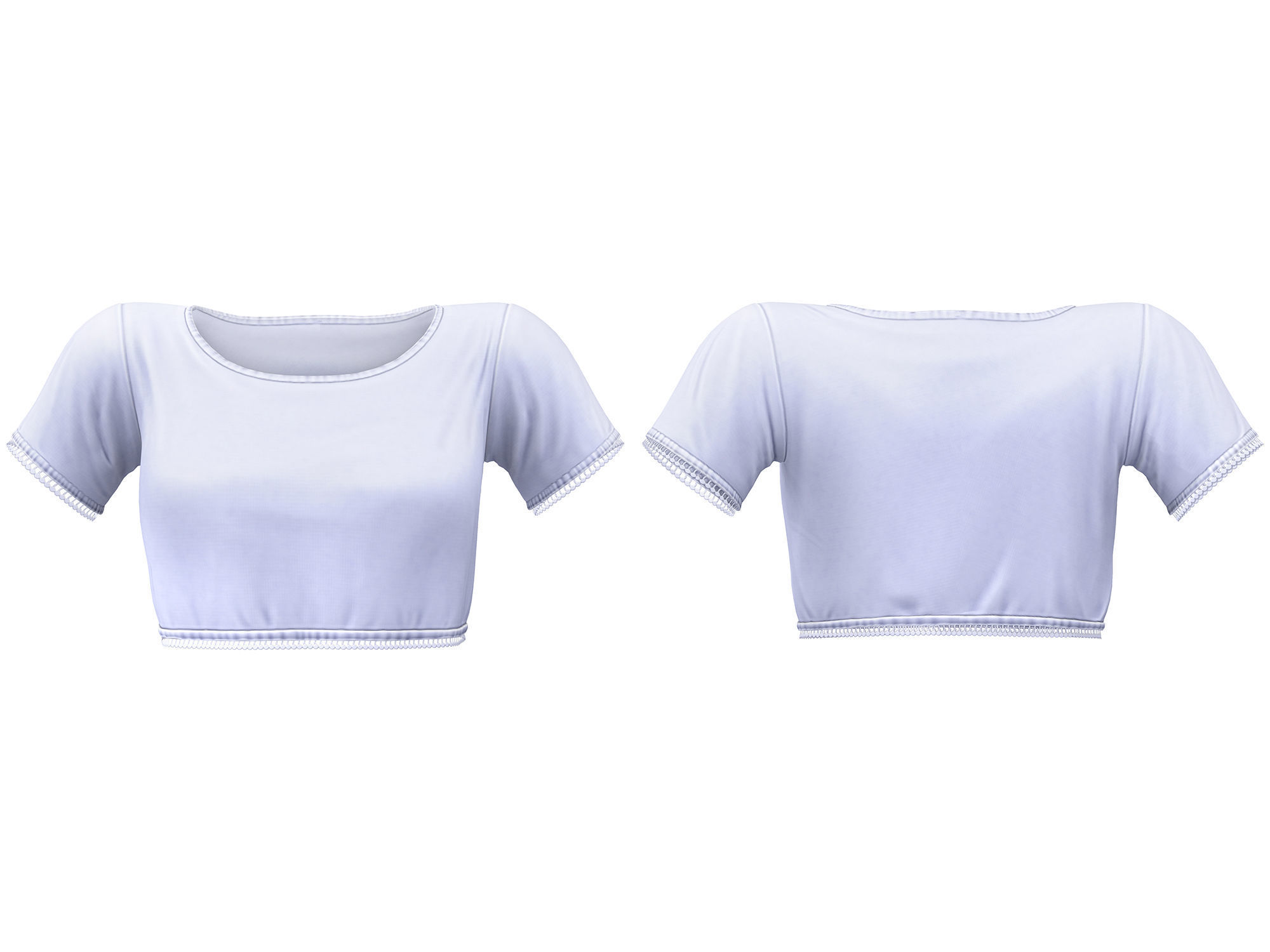 Casual Two Piece White Dress With Shoes Low-poly 3D model_3