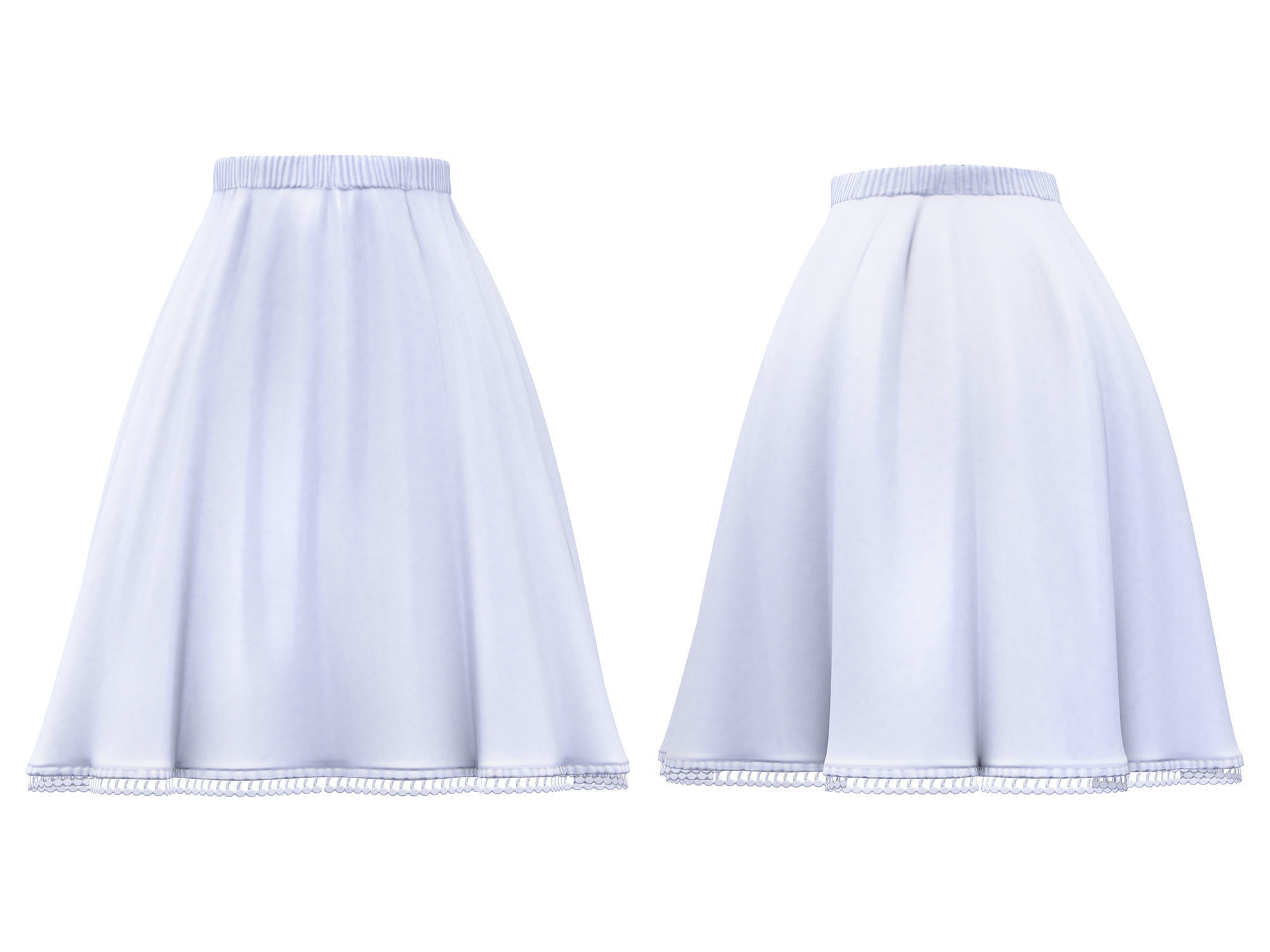 Casual Two Piece White Dress With Shoes Low-poly 3D model_4