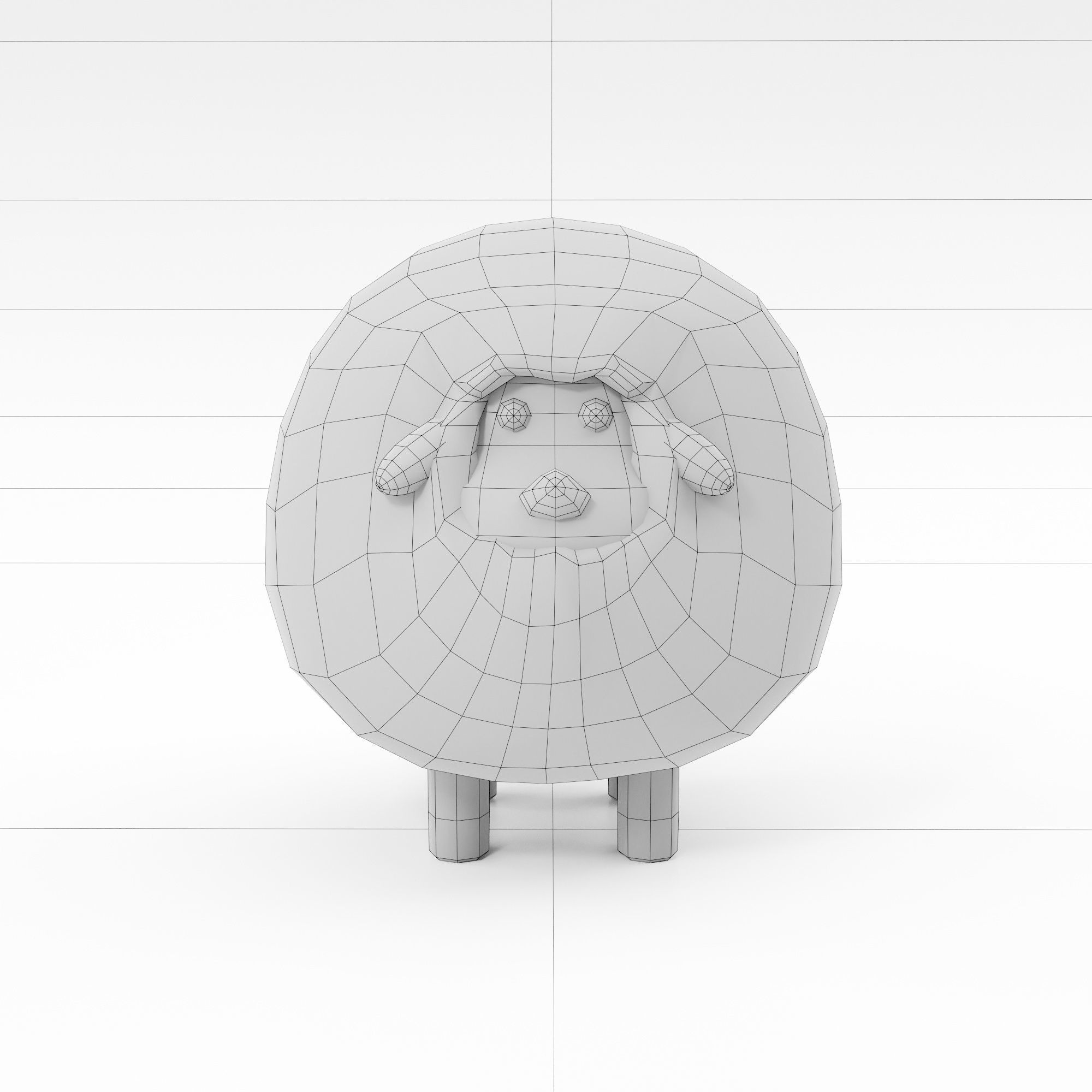 Sheep toon 3dmodel  3D model_5