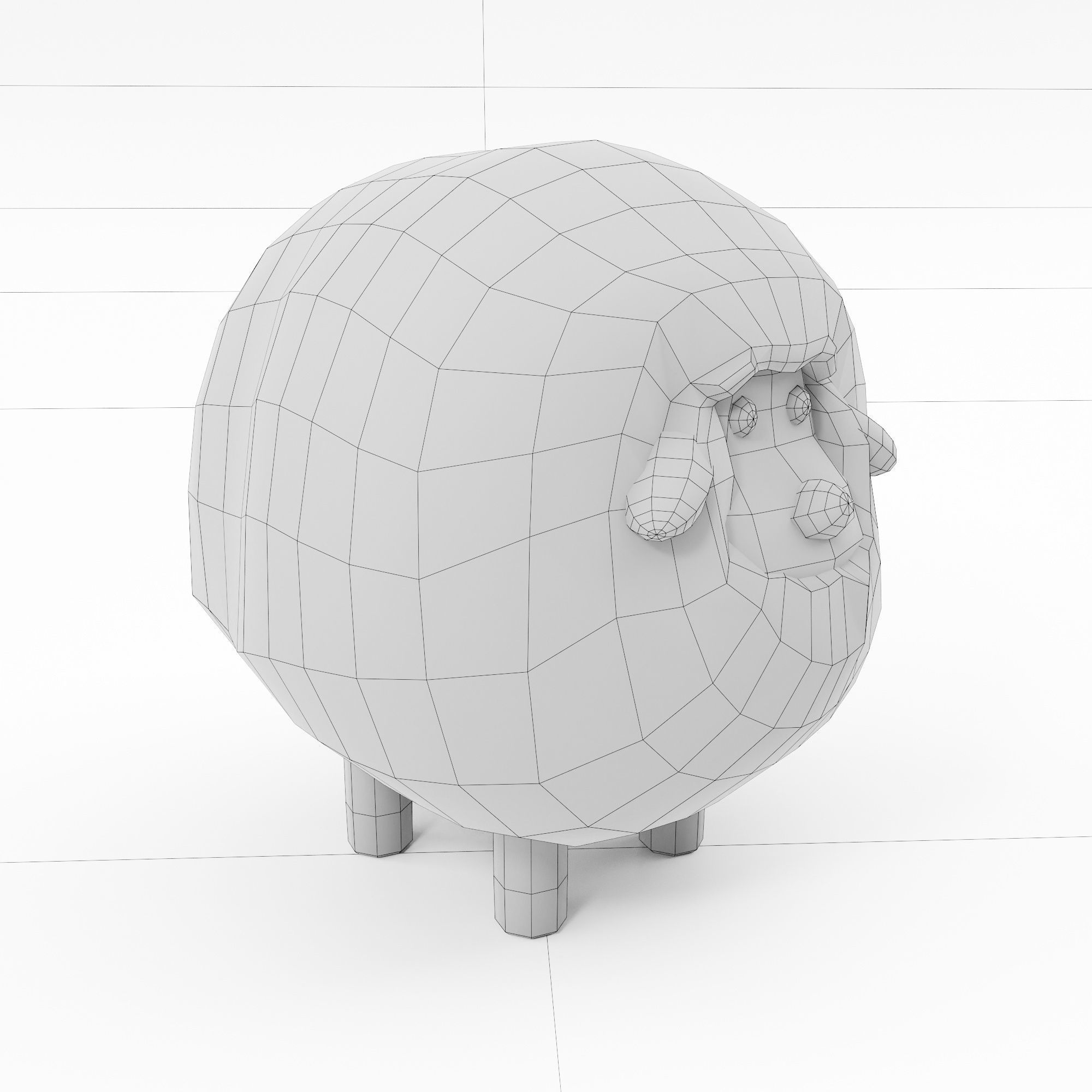 Sheep toon 3dmodel  3D model_8