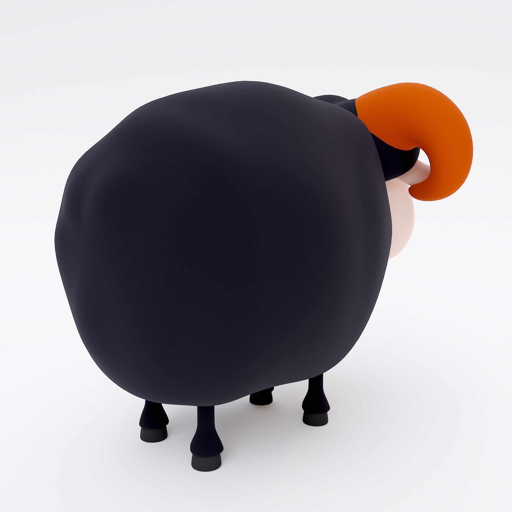 Sheep 3d model cartoon with horns 3D model_3