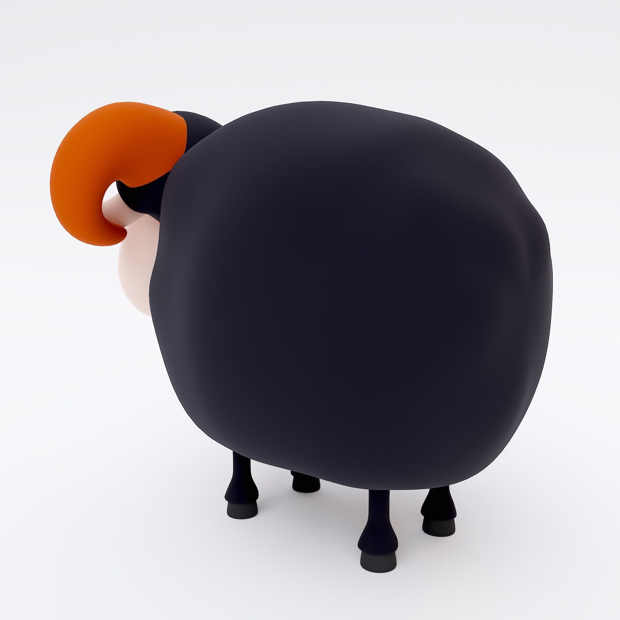 Sheep 3d model cartoon with horns 3D model_2