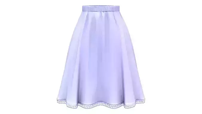 White Embroidery Skater Skirt