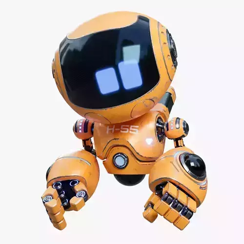 Cute Robot H-55 Yellow 3D model