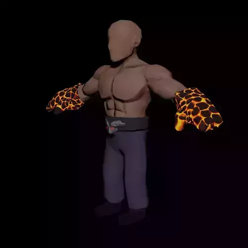 3d character Lava fist man