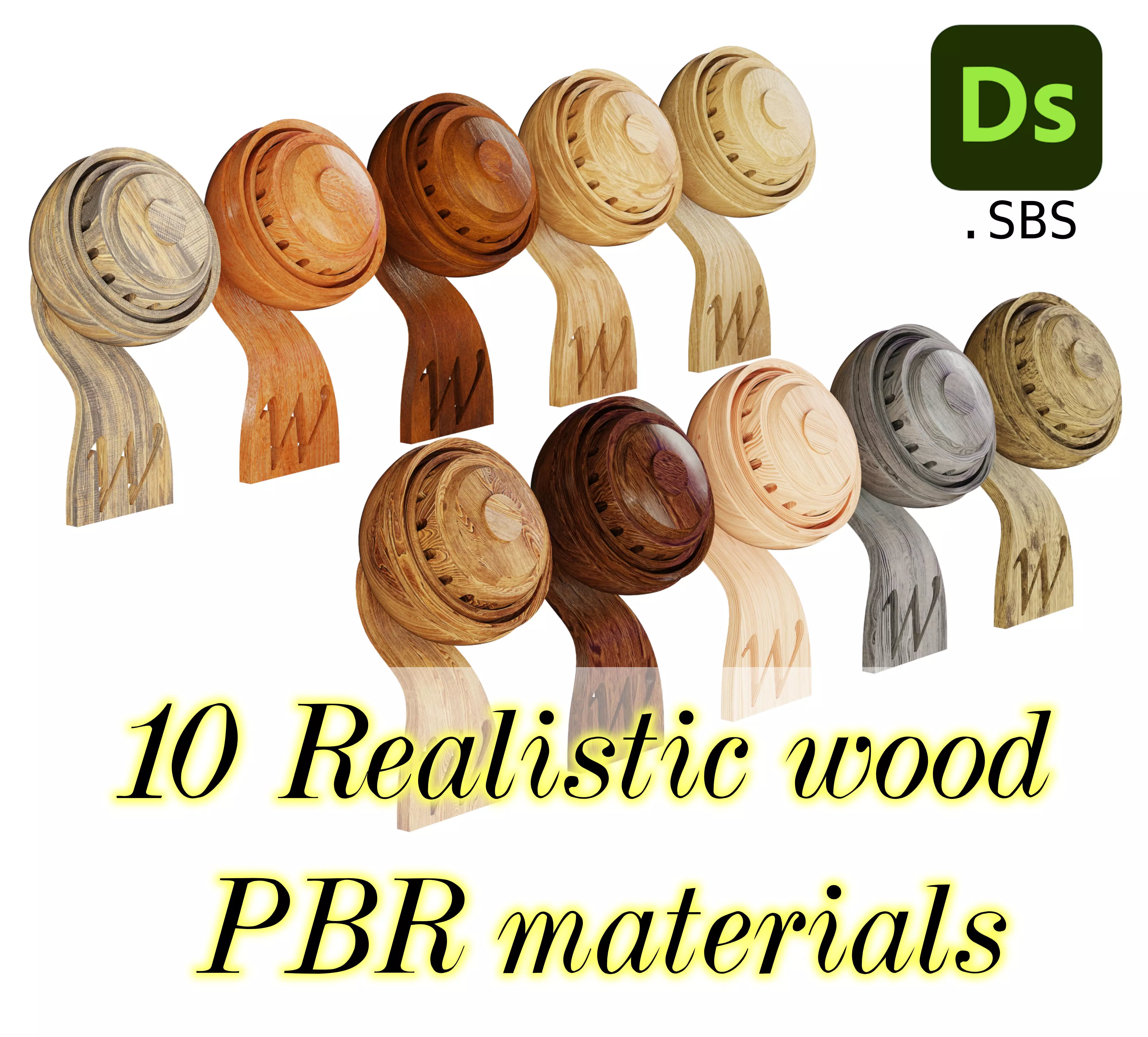 10 wood PBR materials sbs included Texture_0